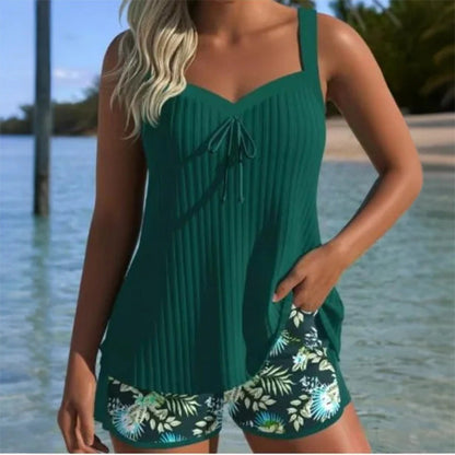 Printed Swimsuit Top & Shorts Set