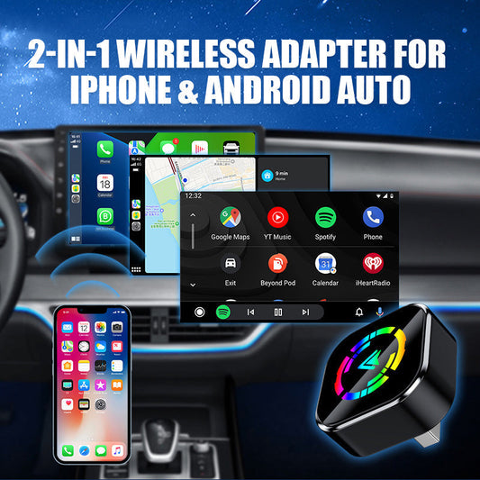 ⚡2-in-1-Funkadapter für iPhone und Android Auto