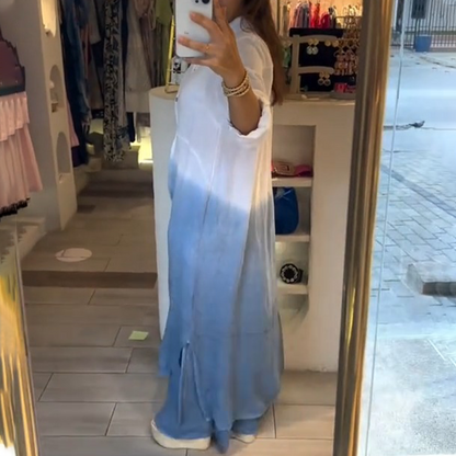 2-teiliges Set aus langem Hemd und Hose mit weitem Bein für Damen