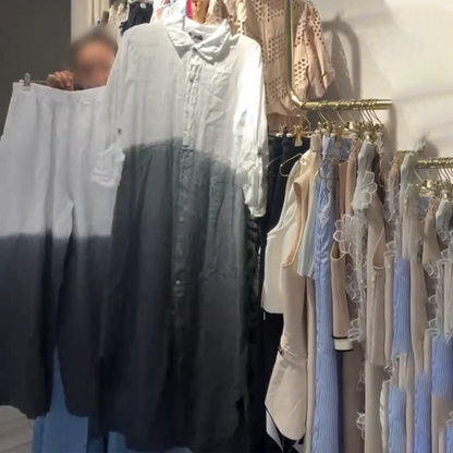 2-teiliges Set aus langem Hemd und Hose mit weitem Bein für Damen