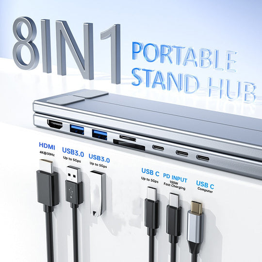 🔥Limited Time Promotion 49% OFF💥Limited-time offer-USB-C Docking Station Laptop Stand with 4K HDMI