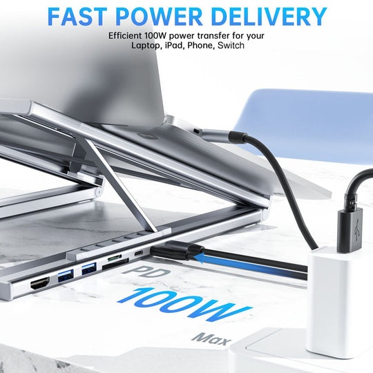 🔥Limited Time Promotion 49% OFF💥Limited-time offer-USB-C Docking Station Laptop Stand with 4K HDMI