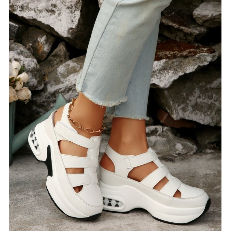 🌸💐Damen-Sandalen für den Sommer mit geschlossenem Zehenbereich, Klettverschluss und dicker Sohle