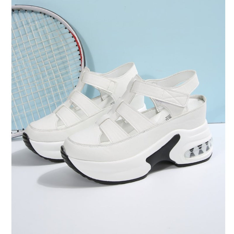 🌸💐Damen-Sandalen für den Sommer mit geschlossenem Zehenbereich, Klettverschluss und dicker Sohle