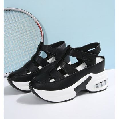 🌸💐Damen-Sandalen für den Sommer mit geschlossenem Zehenbereich, Klettverschluss und dicker Sohle