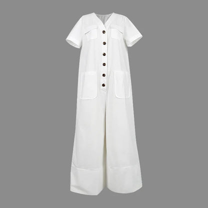 💃🌟Modischer, lockerer Jumpsuit mit V-Ausschnitt für Damen