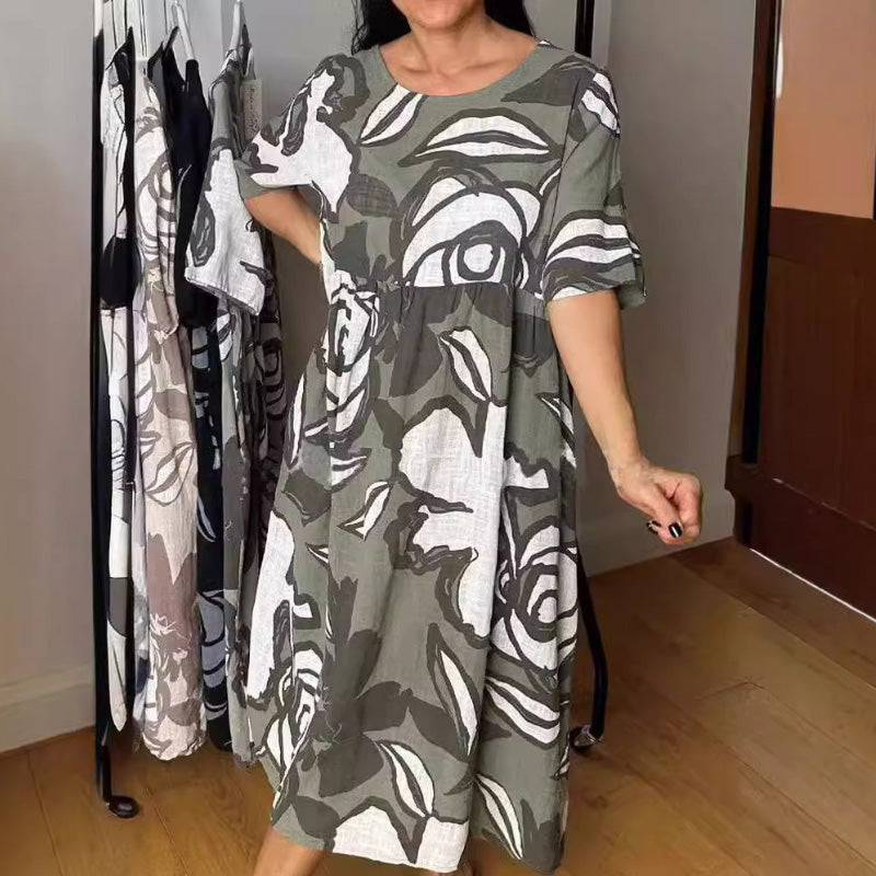 💃🏻Women's Casual Floral Print Round Neck Dress