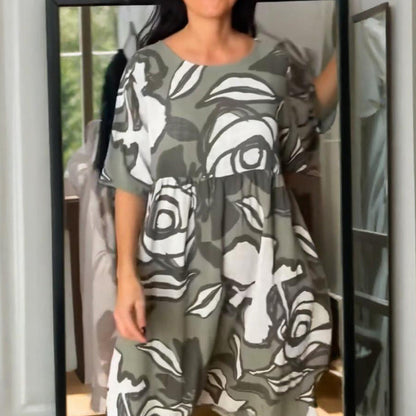 💃🏻Women's Casual Floral Print Round Neck Dress