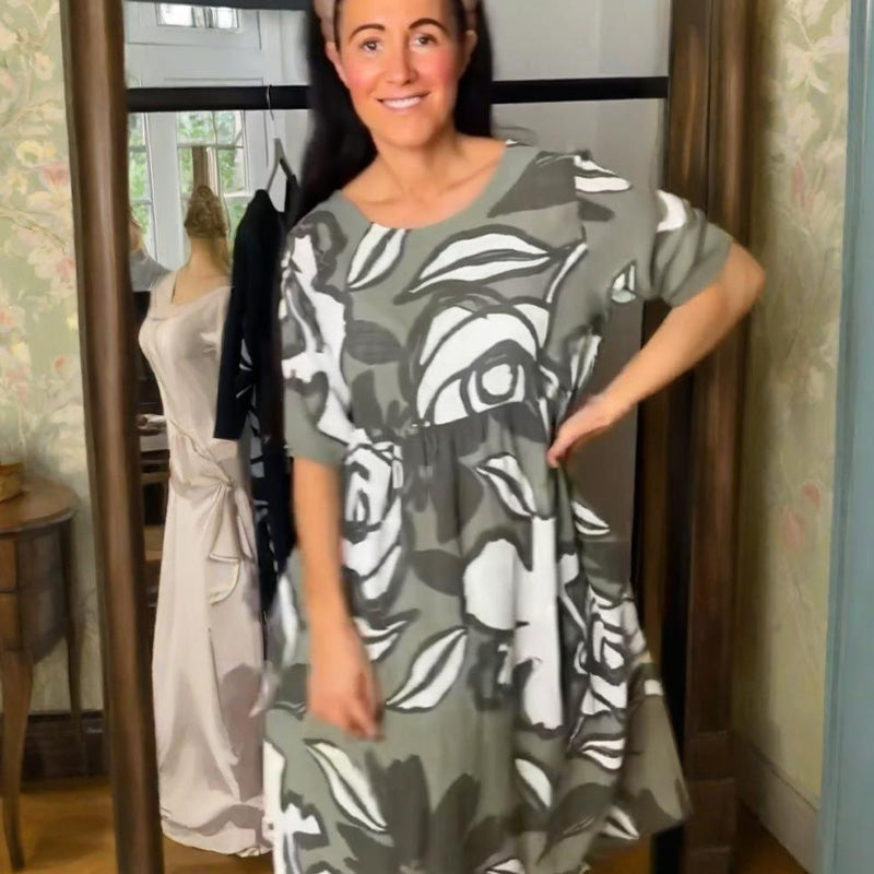 💃🏻Women's Casual Floral Print Round Neck Dress