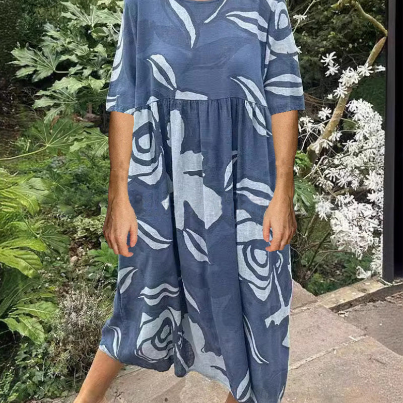 💃🏻Women's Casual Floral Print Round Neck Dress