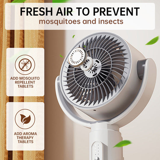 Motor Standventilator, 20dB sehr leiser Ventilator, 30m Wurfweite, 2465m³/h Luftvolumen, Fan mit Fernbedienung &amp; Kühlung