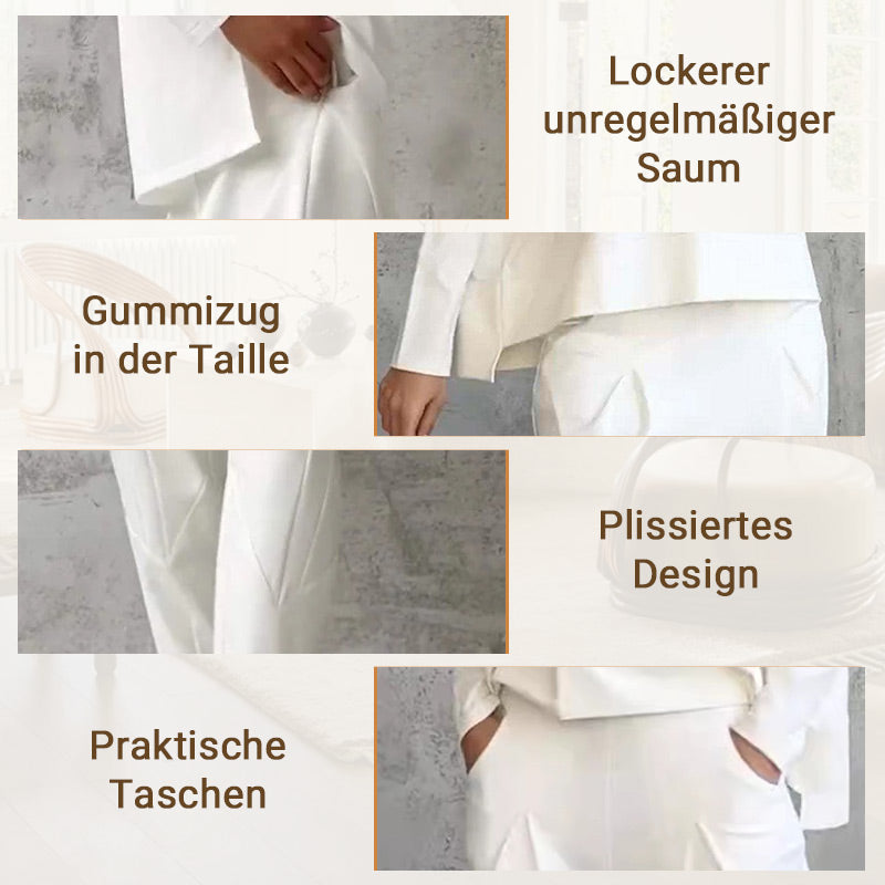 🔥2-teiliges Set mit langärmeligem Oberteil mit Rundhalsausschnitt ＆ Hose
