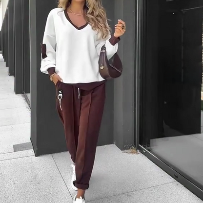 Color-Block Pullover Hoodie & Jogger Pants Set