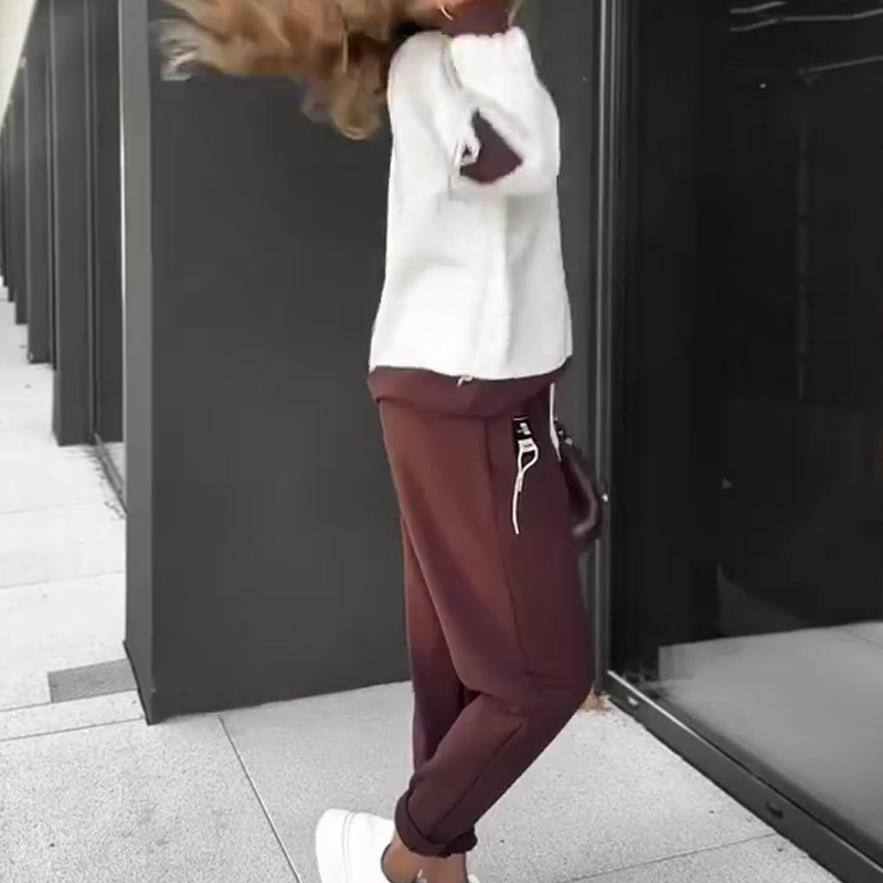 Color-Block Pullover Hoodie & Jogger Pants Set