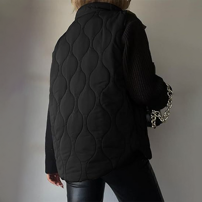 2025 Herbst Winter Neue Mode Freizeit Einfarbige Ärmellose Baumwollweste mit Reißverschluss und Knopf