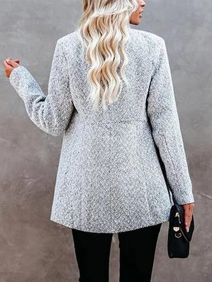 💕Einfarbiger Damenmantel mit langen Ärmeln und offener Vorderseite