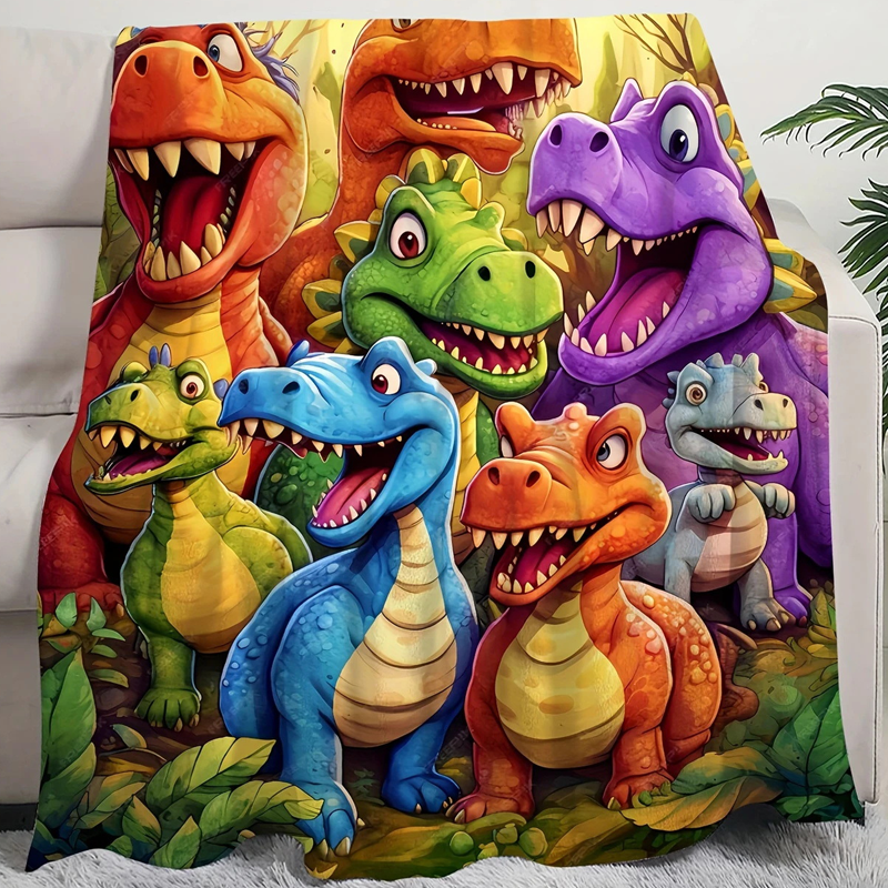 🔈🔈Weihnachtsverkauf - 50 % Rabatt🎁Niedlicher lächelnder Dinosaurier HD Digitaldruck Flanell