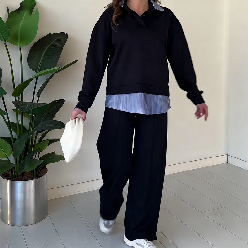 🎁Begrüßen Sie Weihnachten mit 50 % Rabatt💥2-teiliges Set aus langärmeligem Oberteil und Hose für Damen