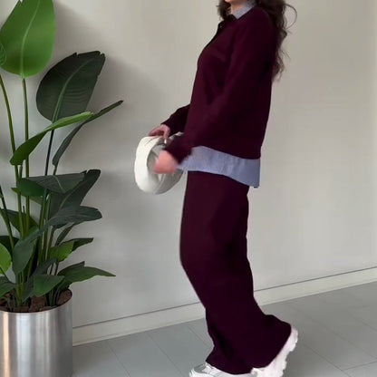 🎁Begrüßen Sie Weihnachten mit 50 % Rabatt💥2-teiliges Set aus langärmeligem Oberteil und Hose für Damen