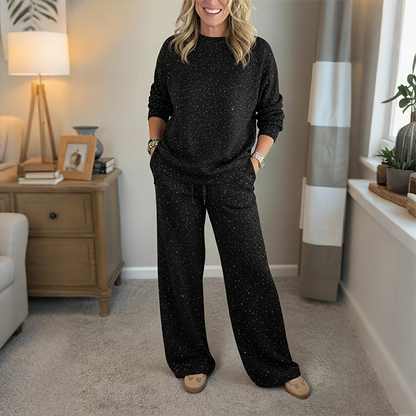 Damen-Glitzer-Zweiteiler: Pullover & Hose