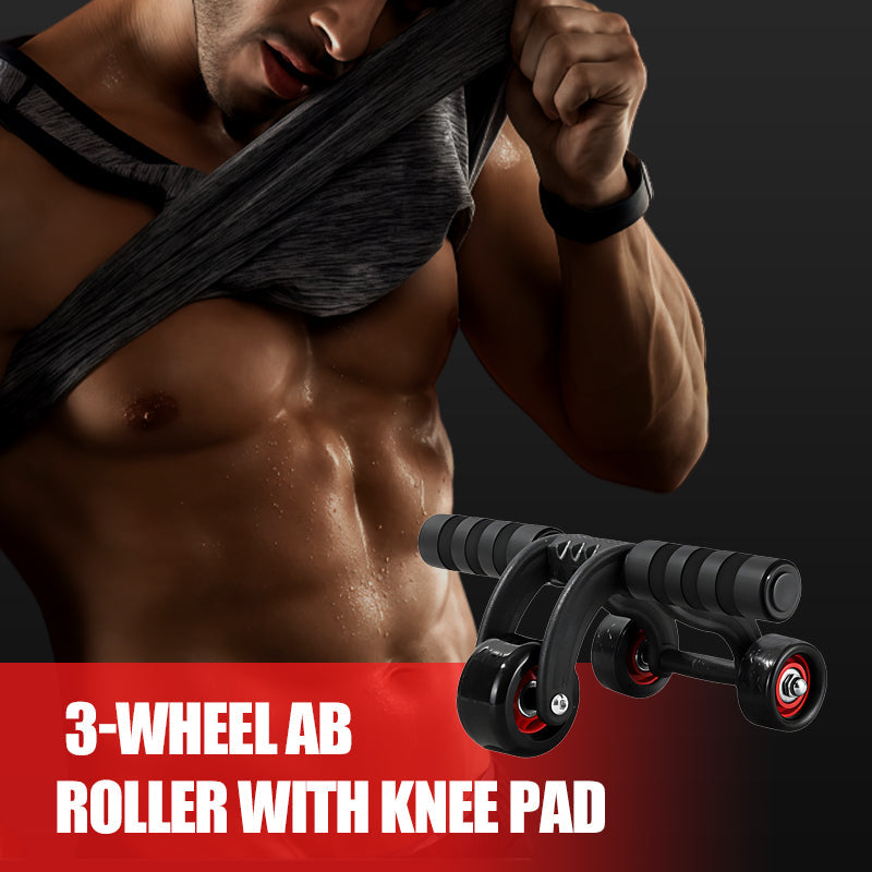 3-Wheel Ab Roller with Knee Pad