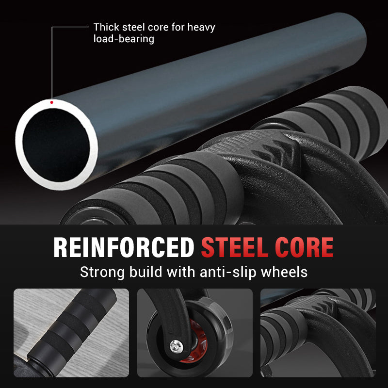 3-Wheel Ab Roller with Knee Pad