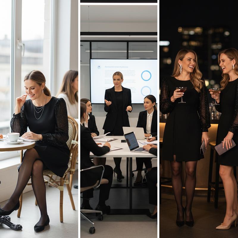 Stilvolles Damenkleid mit Paillettenverzierung