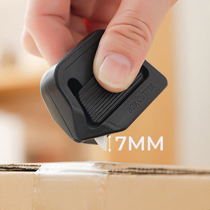 Einziehbarer Kartonschneider mit Sicherheitsmechanismus