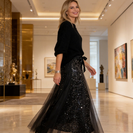 ⏳Zeitlich begrenzt 49% Rabatt💥Sparkle-Top und Tüllrock für Damen