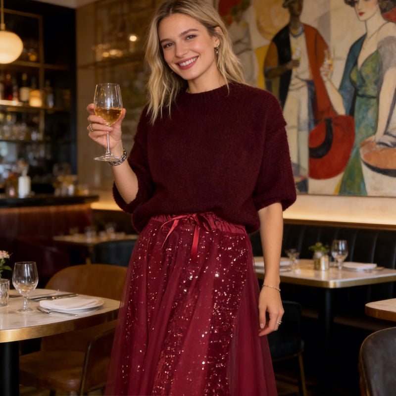 ⏳Zeitlich begrenzt 49% Rabatt💥Sparkle-Top und Tüllrock für Damen