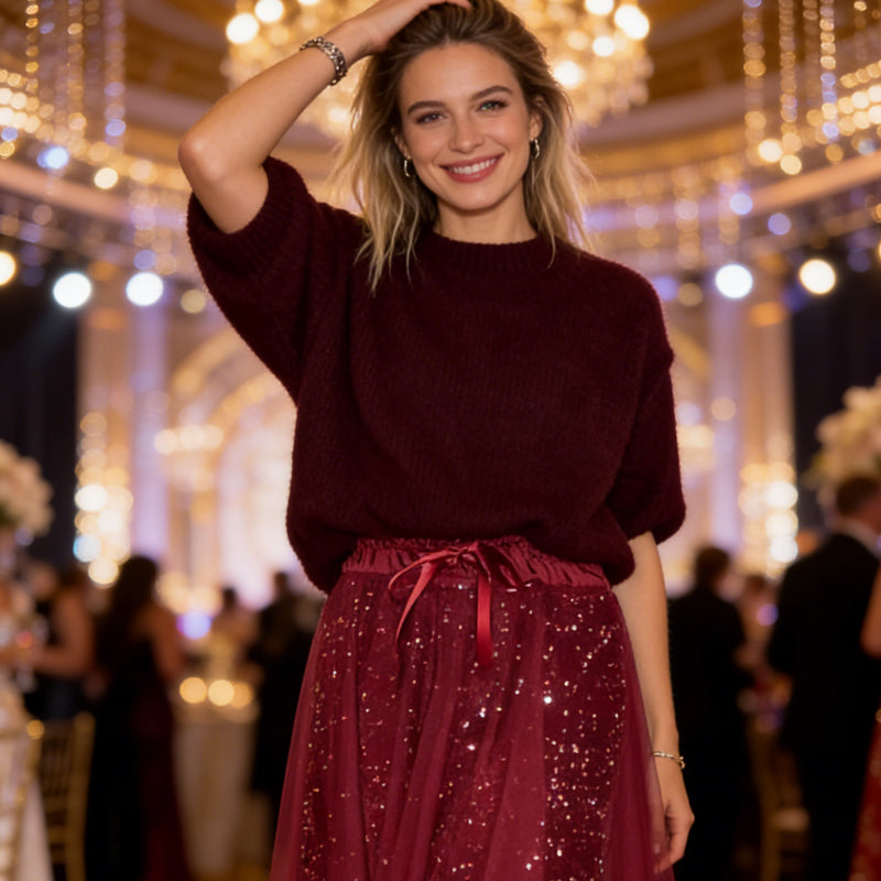 ⏳Zeitlich begrenzt 49% Rabatt💥Sparkle-Top und Tüllrock für Damen
