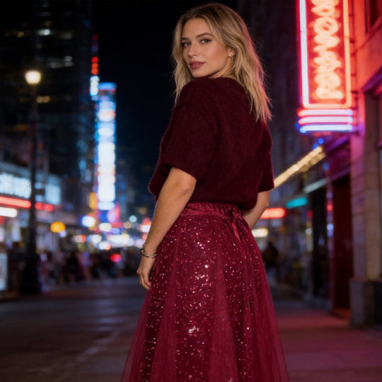 ⏳Zeitlich begrenzt 49% Rabatt💥Sparkle-Top und Tüllrock für Damen