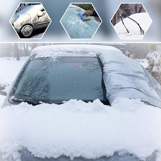 Universelle Windschutzscheiben-Sonnenblende für Autos, magnetische Schneeschutzvorrichtung aus Oxford-Stoff, Frostschutz im Winter, reflektierender Streifen für den Rückspiegel bei Nacht