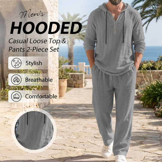 🔥2-teiliges Set für Herren: weites Oberteil mit Kapuze und Hose