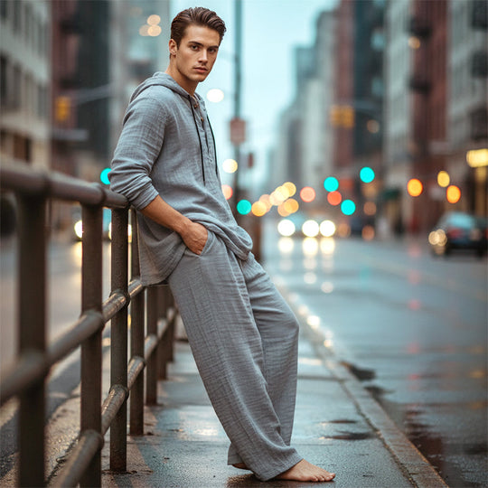🔥2-teiliges Set für Herren: weites Oberteil mit Kapuze und Hose
