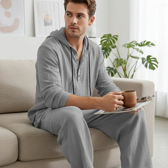 🔥2-teiliges Set für Herren: weites Oberteil mit Kapuze und Hose