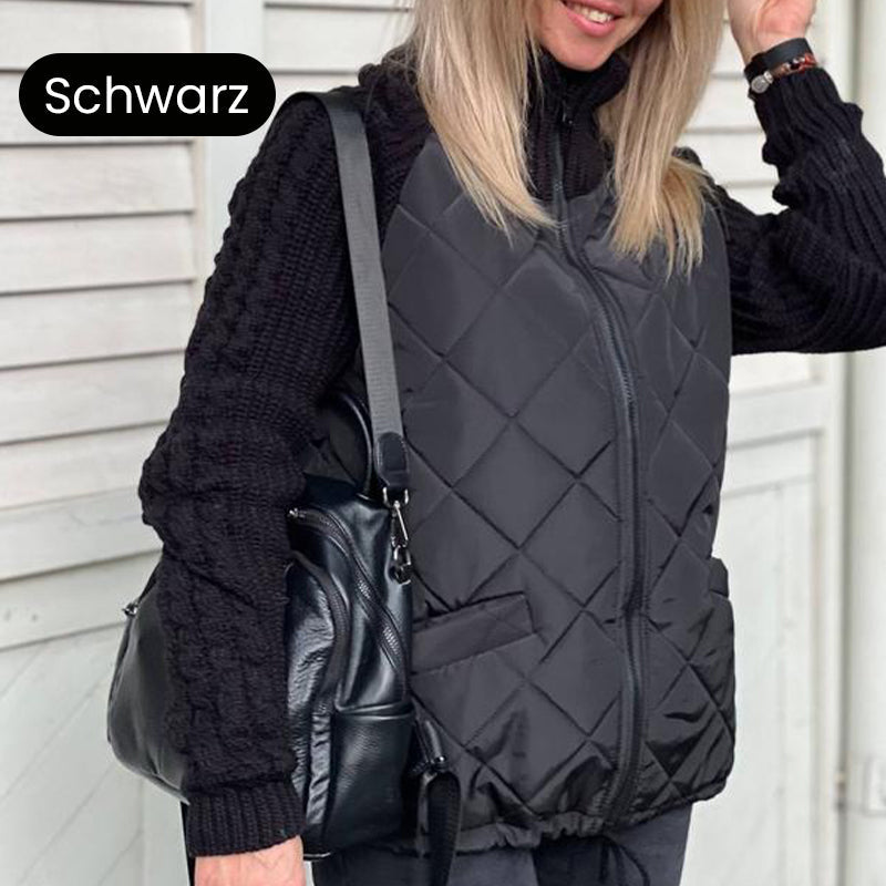 🔥Solange der Vorrat reicht 55 % Rabatt!🎉Gestrickte Patchwork-Pufferjacke für Damen