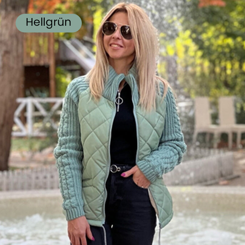 🔥Solange der Vorrat reicht 55 % Rabatt!🎉Gestrickte Patchwork-Pufferjacke für Damen
