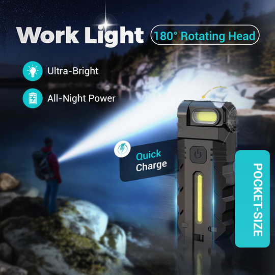 LED-Taschenlampe mit 180° schwenkbarem Kopf für die Arbeit