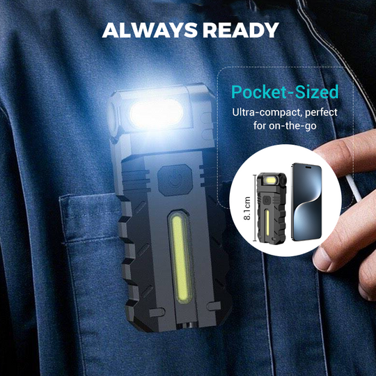 LED-Taschenlampe mit 180° schwenkbarem Kopf für die Arbeit