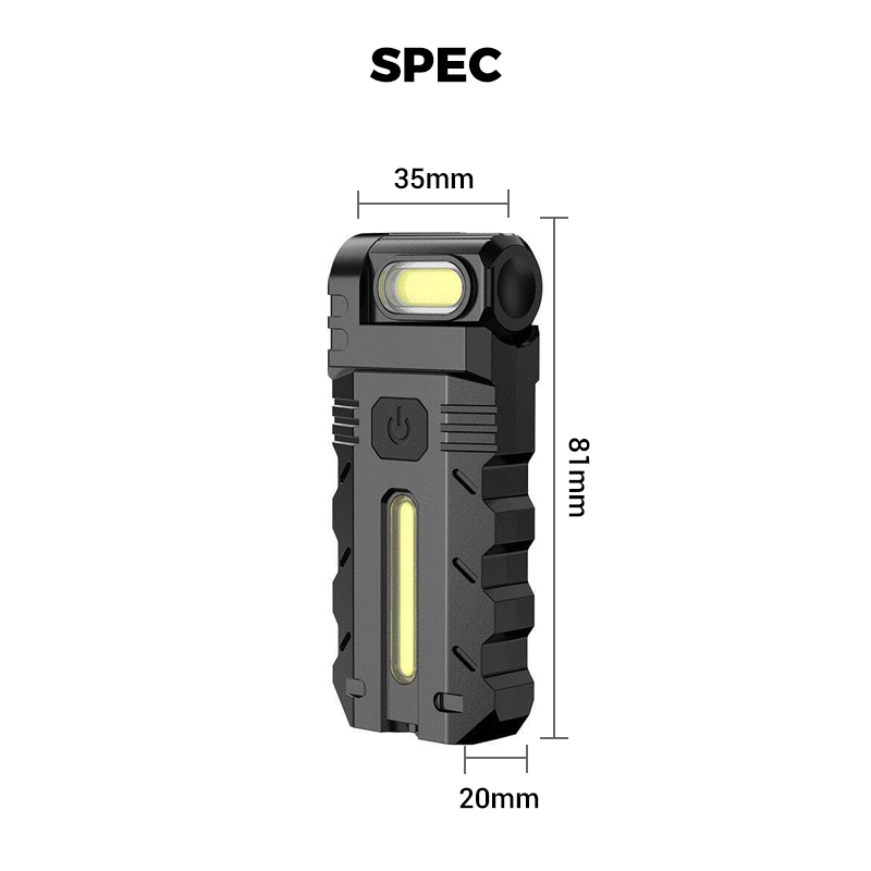 LED-Taschenlampe mit 180° schwenkbarem Kopf für die Arbeit