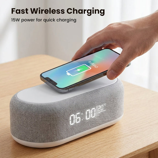 🌞Spring Awakening: 50% off!🔋6-in-1 Wireless Charging Station 25W – Clock, Alarm Clock, Bluetooth Speaker &amp; Night Light | All-in-one bedside table!