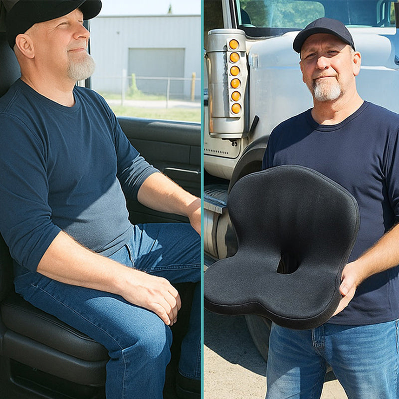 Ergonimisches Sitzkissen mit Lordosenstütze