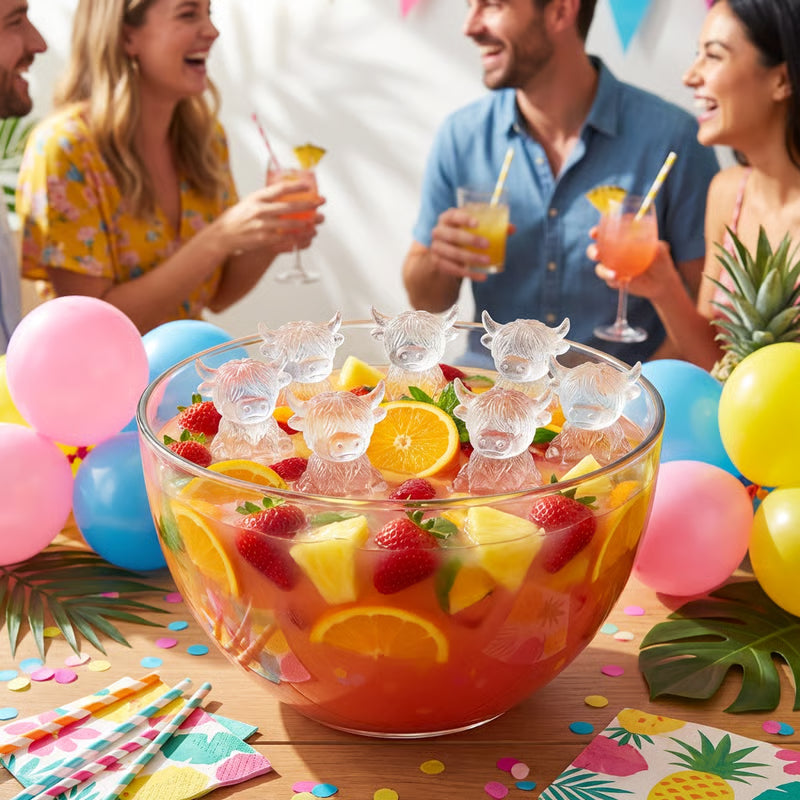 🐮 Mini-Eiswürfelform in Form eines Hochlandrindes – Niedliches 3D-Eis für Getränke, Partys und als Geschenk