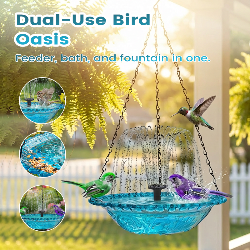 ✨Hängender Springbrunnen für den Außenbereich mit Vogelbad und Futterstelle⛲🐦