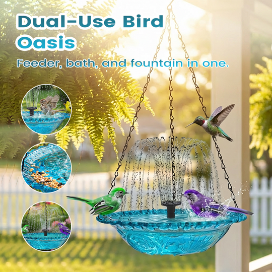 ✨Hängender Springbrunnen für den Außenbereich mit Vogelbad und Futterstelle⛲🐦