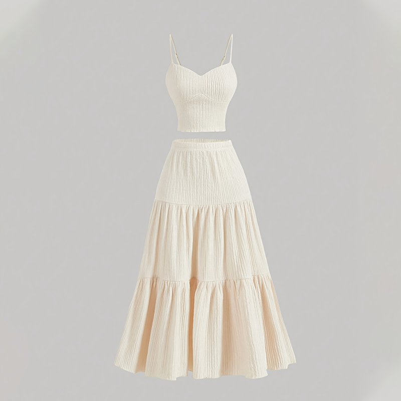 🔥Solange der Vorrat reicht 59 % Rabatt!🎉Set aus hochtailliertem A-Linien-Rock und Camisole-Top