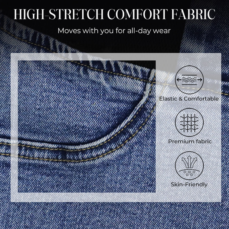Damen High-Waist Schlagjeans aus Stretch-Denim