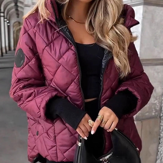 Damen Pufferjacke mit Diamant-Steppmuster