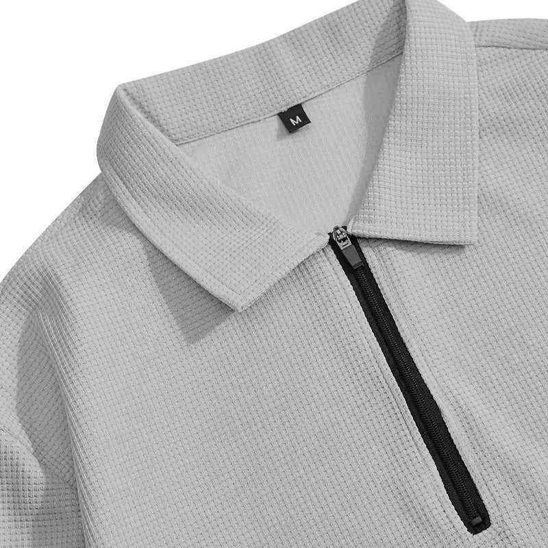 Herren Waffelstrick-Set: Sweatshirt &amp; Hose mit geradem Bein